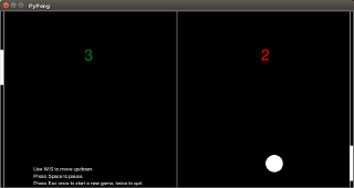 Screenshot of PyPong game with a match in progress